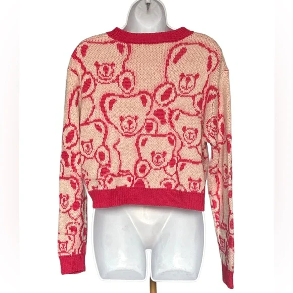 Cotton Emporium Pink Bear Pattern Sweater - Picture 3 of 4